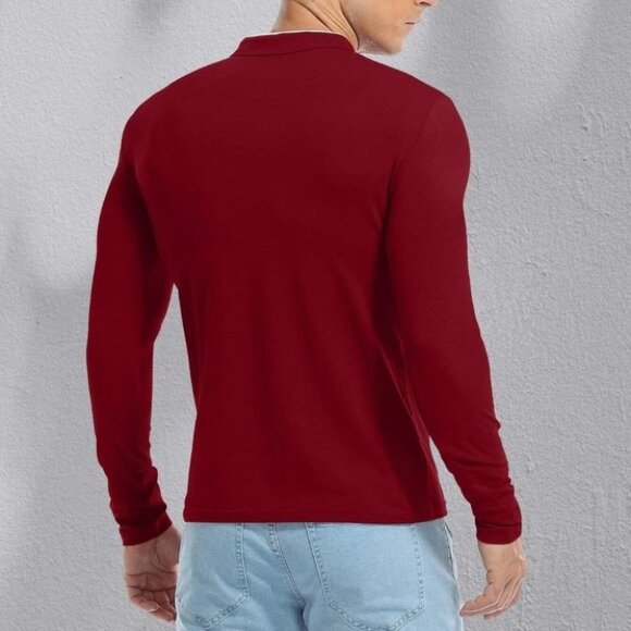 Burgundy Mens Button Polo - Picture 2 of 4